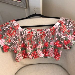 Floral sheer crop top